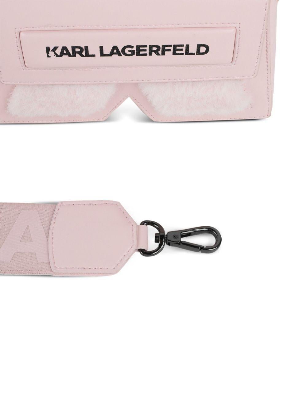 Borsa tote per bambina Karl Lagerfeld Kids rosa con stampa logo - Rubino Kids