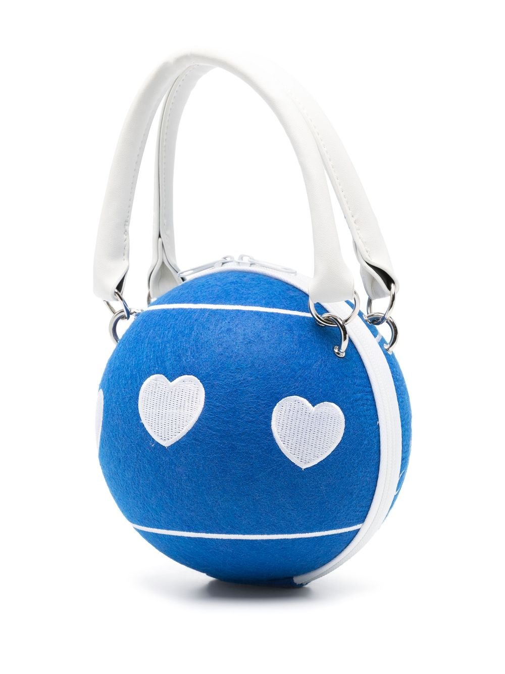 Borsa tote per bambina Monnalisa blu con ricamo e finitura in feltro - Rubino Kids