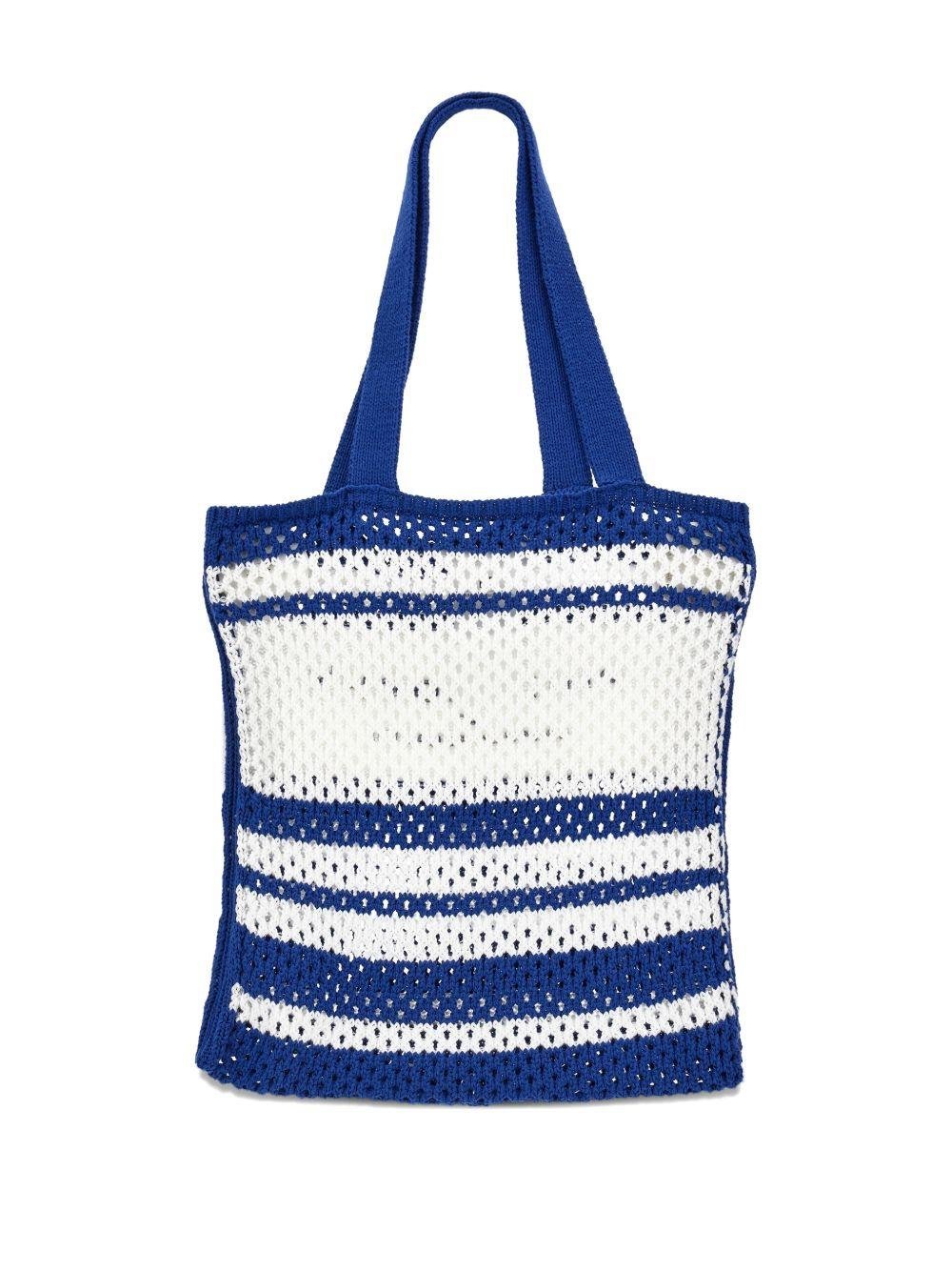 Borsa tote per bambina Philosophy di Lorenzo Serafini Kids blu con design a righe - Rubino Kids