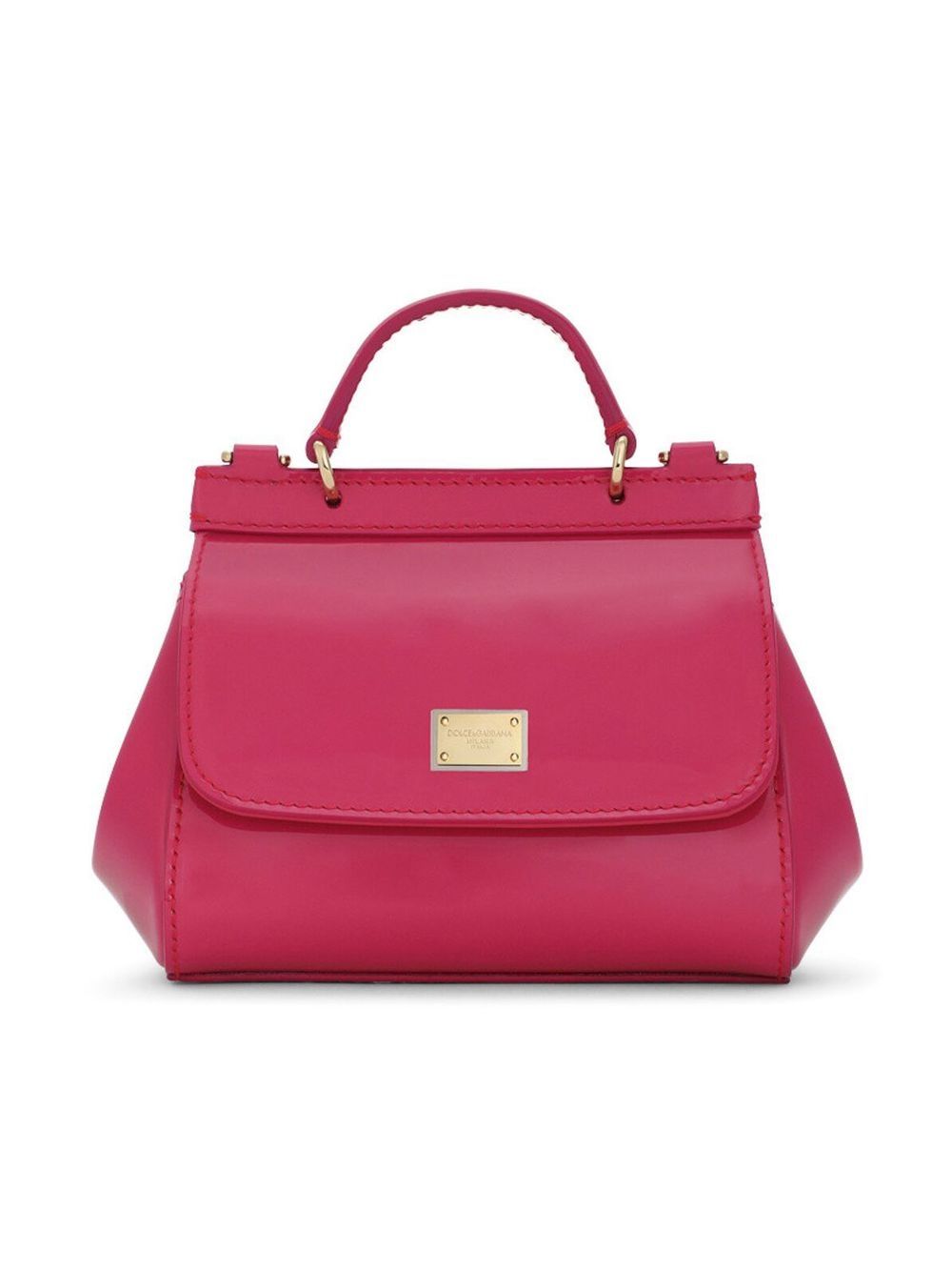 Borsa tote Sicily mini per bambina Dolce & Gabbana Kids Fucsia con tasca interna a soffietto - Rubino Kids