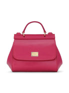 Borsa tote Sicily mini per bambina Dolce & Gabbana Kids Fucsia con tasca interna a soffietto - Rubino Kids