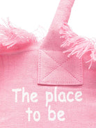 Borsa tote Vanity MC2 Saint Barth rosa con stampa logo - Rubino Kids