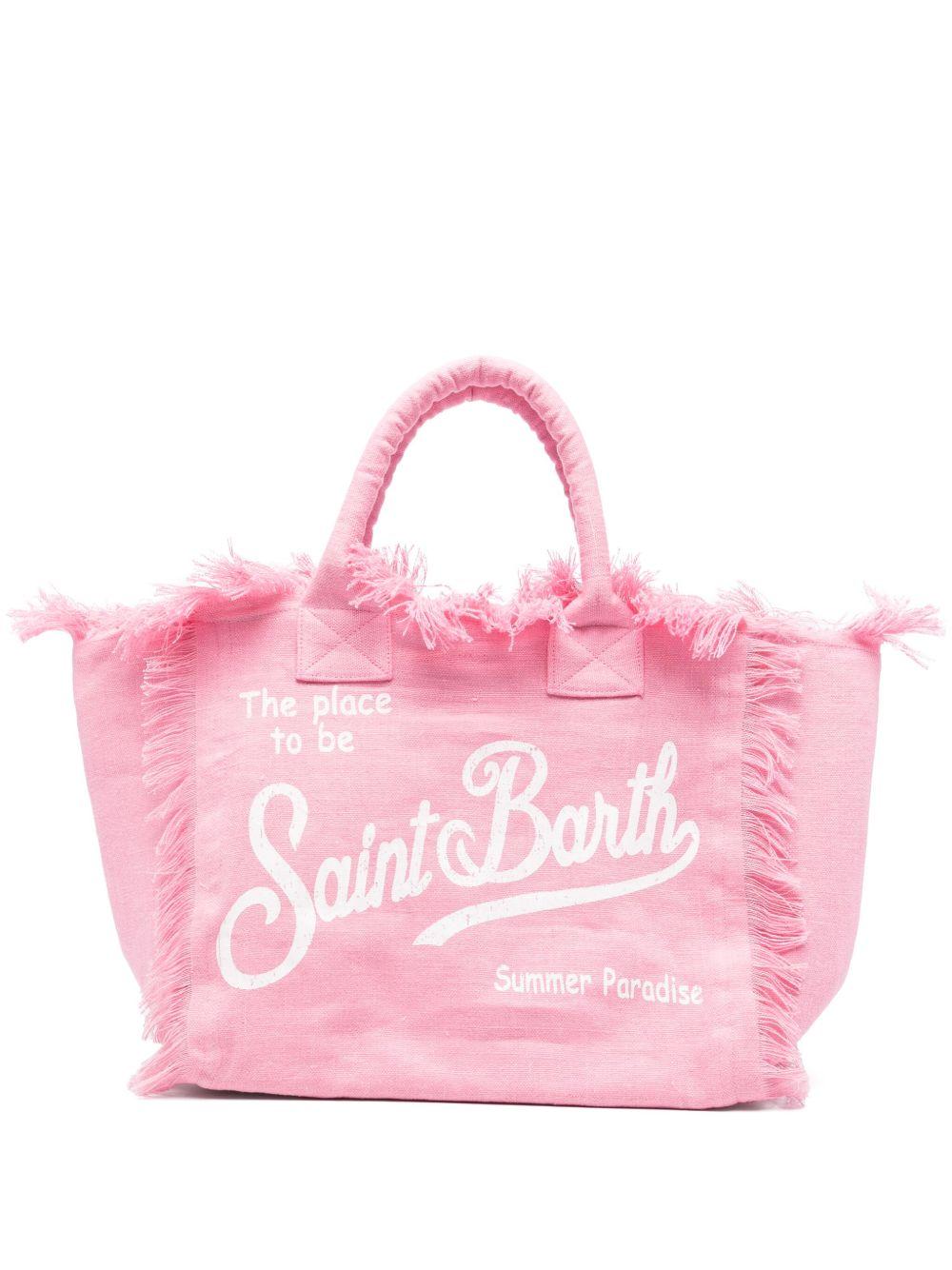 Borsa tote Vanity MC2 Saint Barth rosa con stampa logo - Rubino Kids