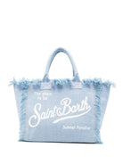 Borsa Vanity MC2 Saint Barth azzurra con logo sul davanti - Rubino Kids