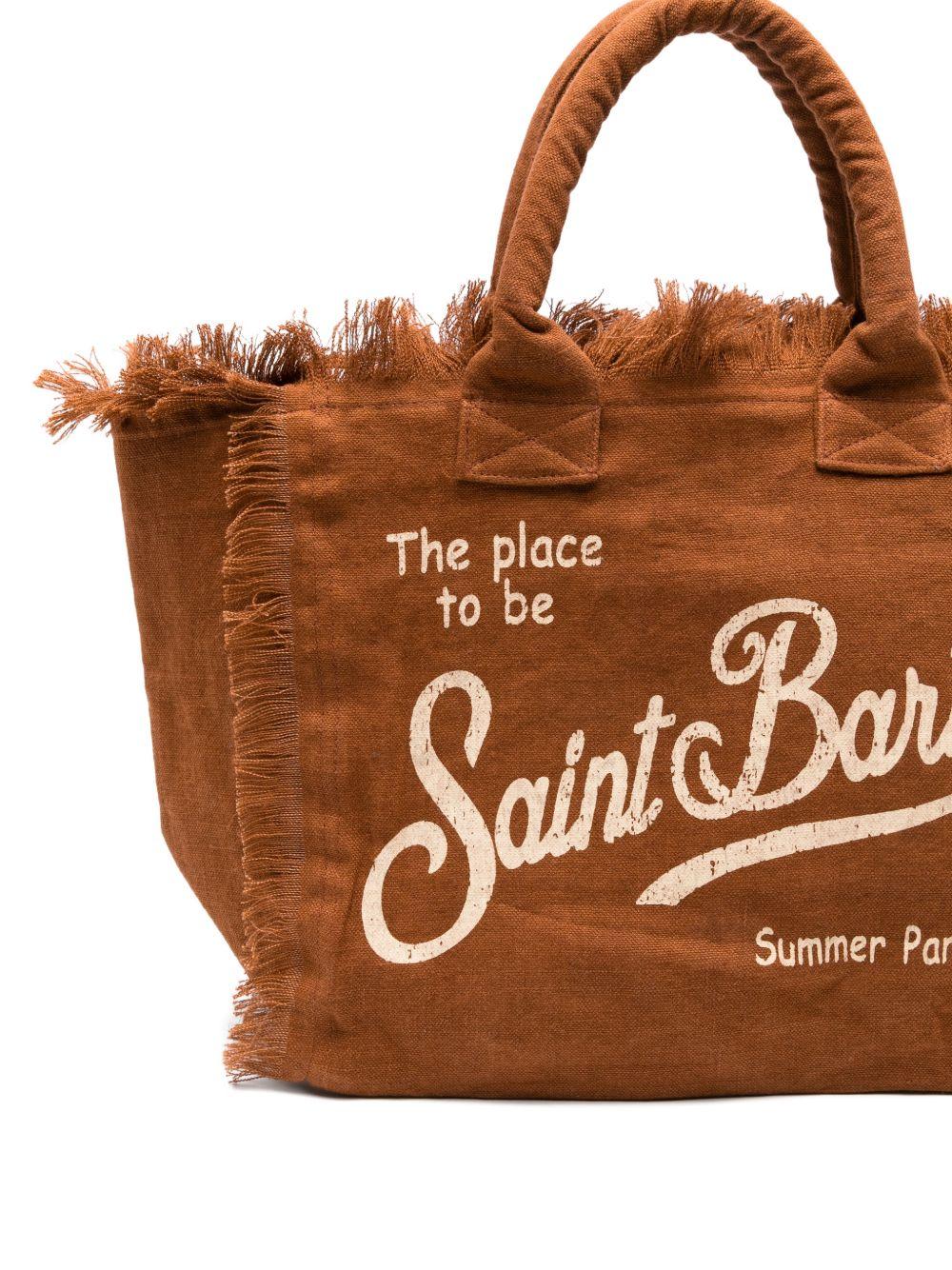 Borsa Vanity MC2 Saint Barth marrone con dettaglio frange - Rubino Kids
