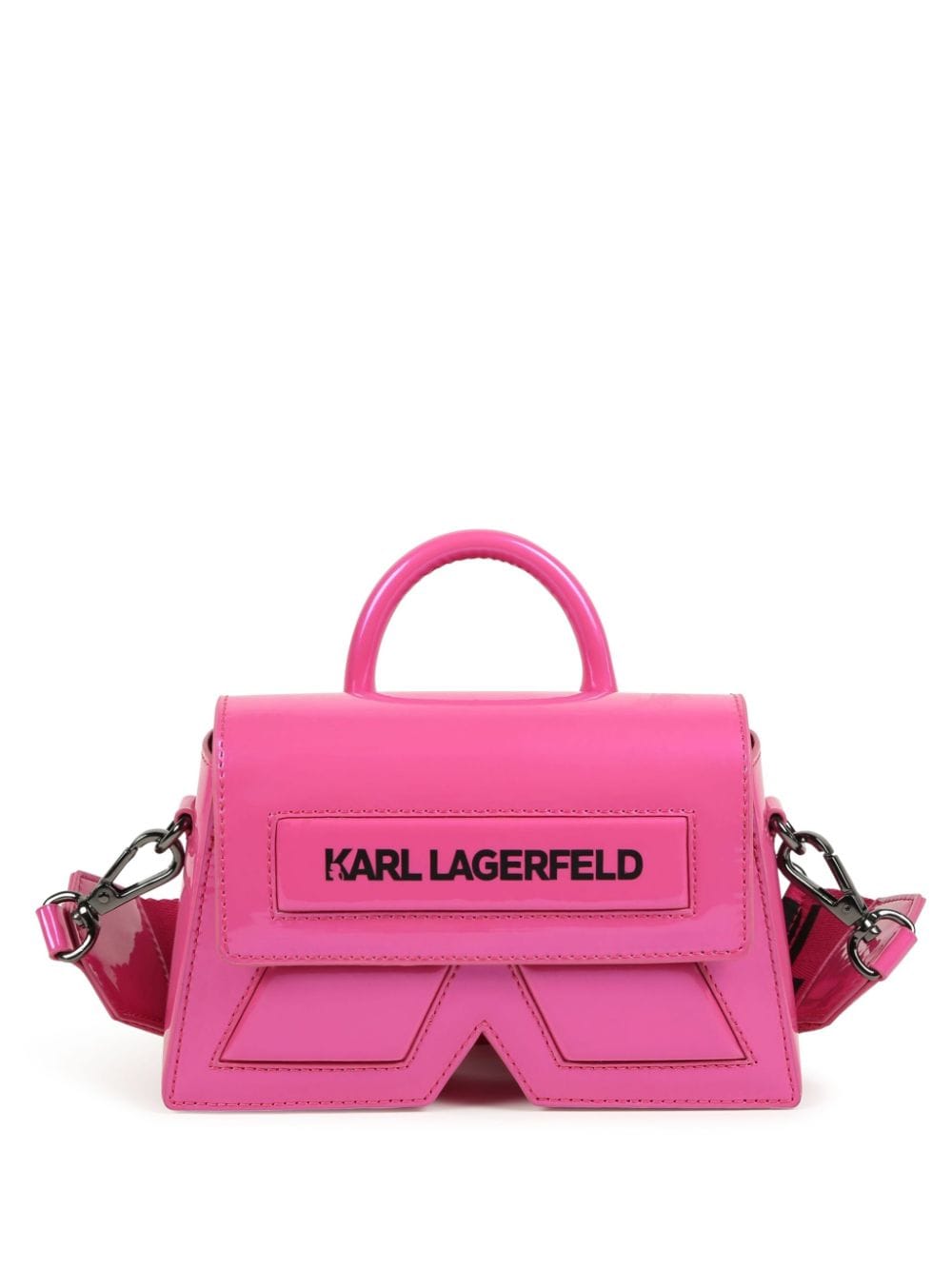 Borsetta con stampa per bambina Karl Lagerfeld Kids rosa con effetto glossy - Rubino Kids