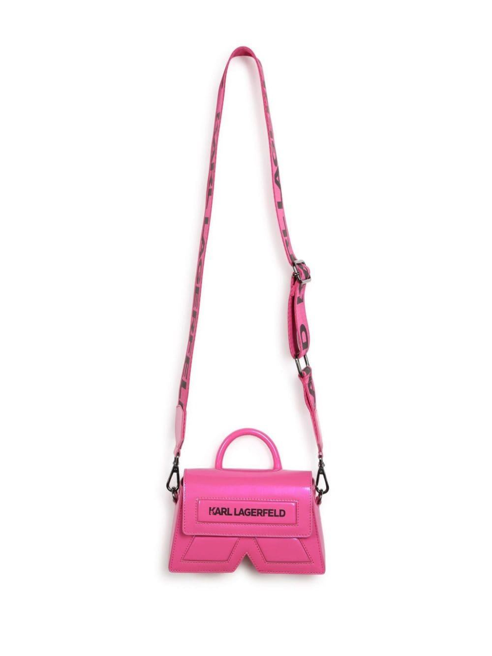 Borsetta con stampa per bambina Karl Lagerfeld Kids rosa con effetto glossy - Rubino Kids