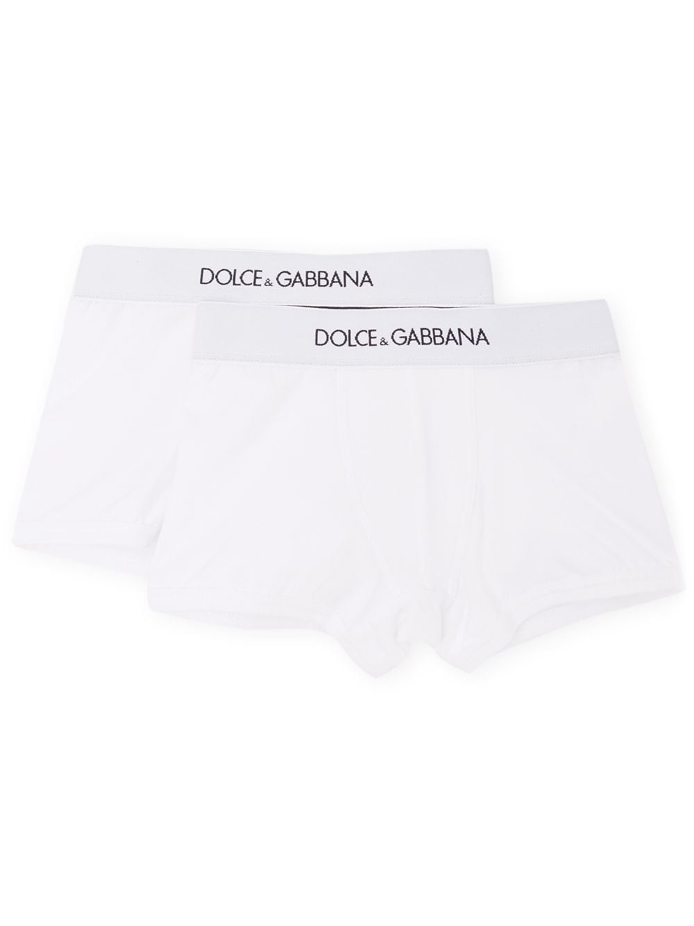 Boxer con logo per bambino Dolce & Gabbana Kids bianchi con vita elasticizzata - Rubino Kids