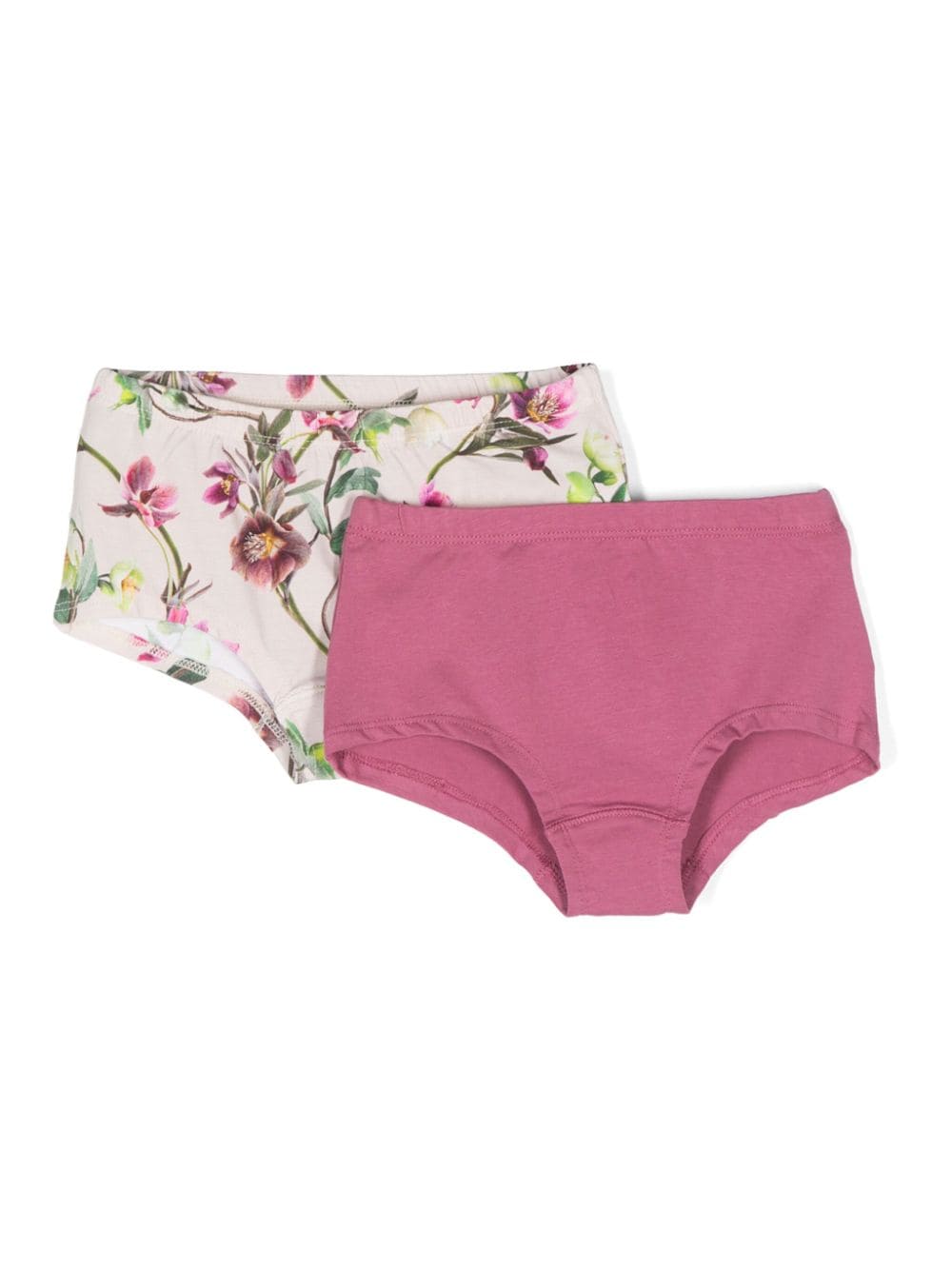 Boxer in jersey floreale (set di due) per bambina Molo multicolor con vita elasticizzata - Rubino Kids