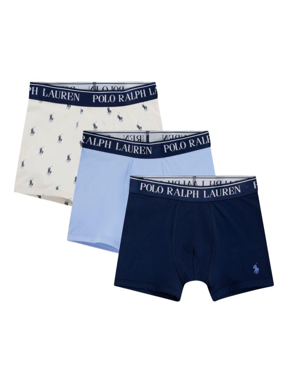 Boxer per bambino Polo Ralph Lauren Kids multicolore con stampa Polo Pony (3 pezzi) - Rubino Kids