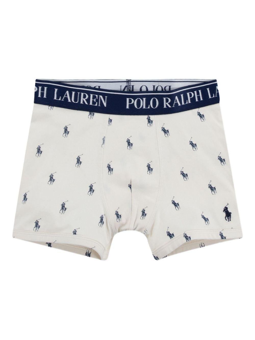 Boxer per bambino Polo Ralph Lauren Kids multicolore con stampa Polo Pony (3 pezzi) - Rubino Kids
