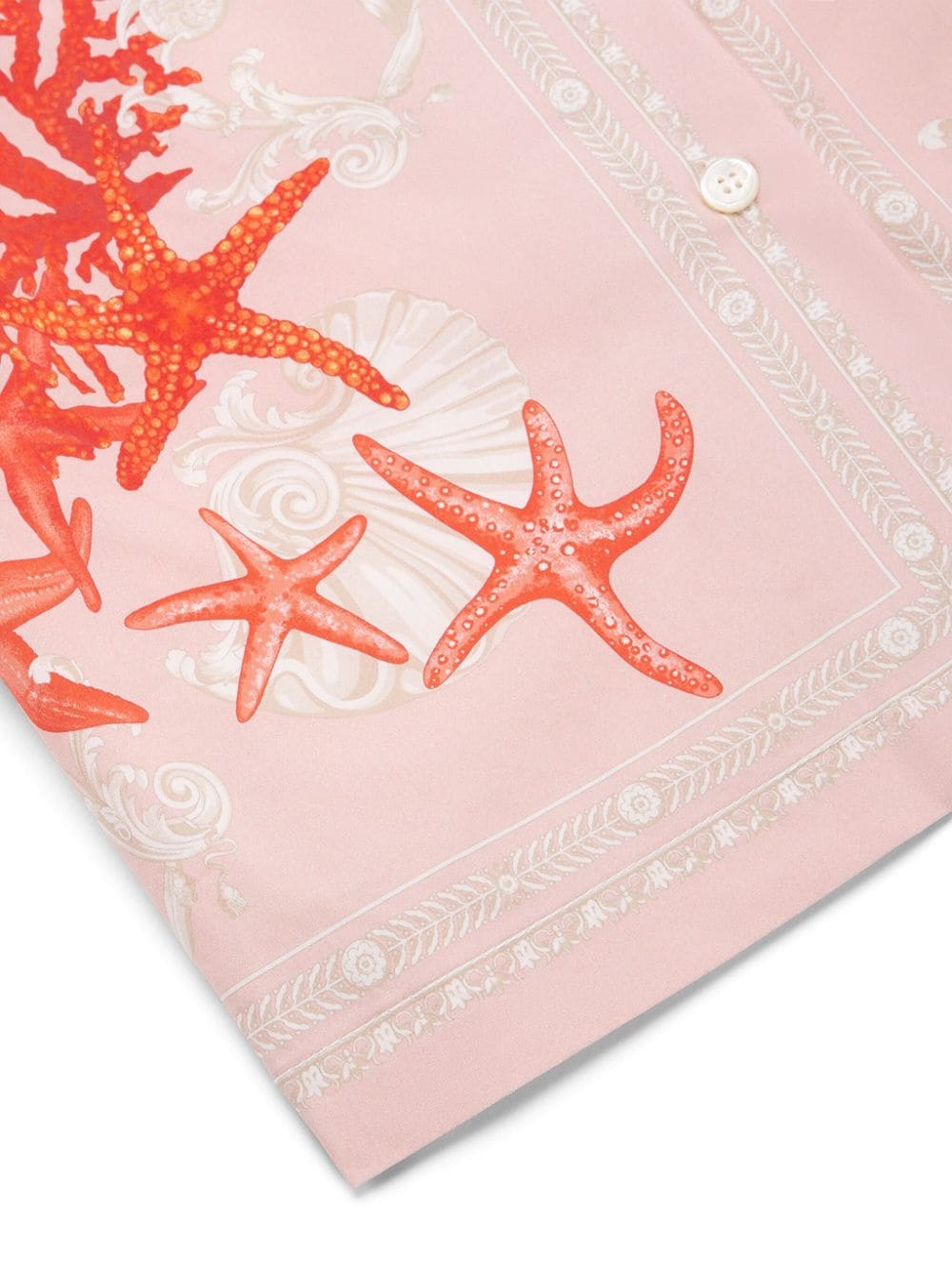 Camicia a maniche corte con stampa per bambina Versace Kids rosa con fantasia astratta - Rubino Kids