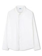 Camicia a maniche lunghe per bambino BOSS Kidswear bianco con orlo curvo - Rubino Kids