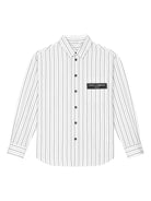 Camicia a righe con applicazione per bambino Dolce & Gabbana Kids bianco con trama popeline - Rubino Kids