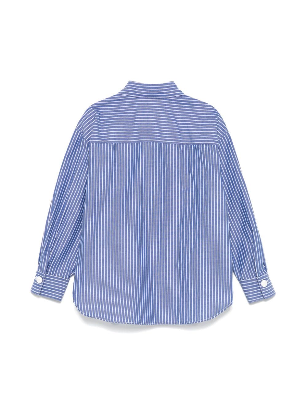 Camicia a righe per bambina Elisabetta Franchi La Mia Bambina blu con orlo curvo - Rubino Kids