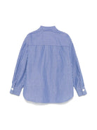 Camicia a righe per bambina Elisabetta Franchi La Mia Bambina blu con orlo curvo - Rubino Kids