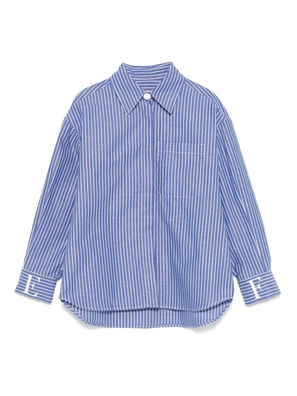 Camicia a righe per bambina Elisabetta Franchi La Mia Bambina blu con orlo curvo - Rubino Kids