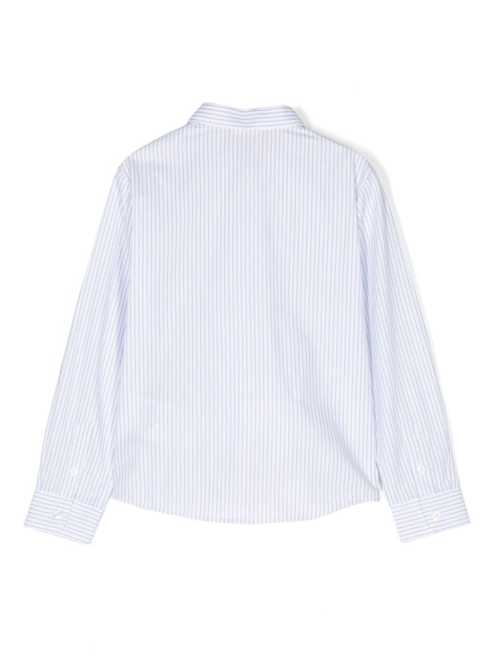 Camicia a righe per bambino Emporio Armani Kids bianco con trama popeline - Rubino Kids