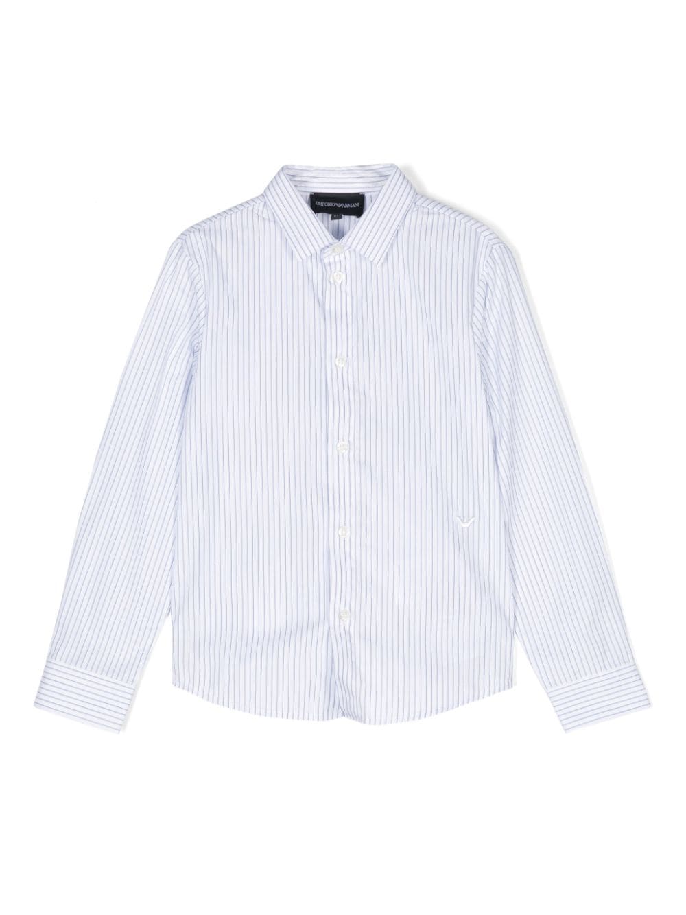 Camicia a righe per bambino Emporio Armani Kids bianco con trama popeline - Rubino Kids