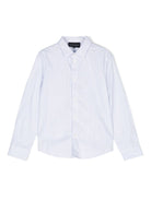 Camicia a righe per bambino Emporio Armani Kids bianco con trama popeline - Rubino Kids