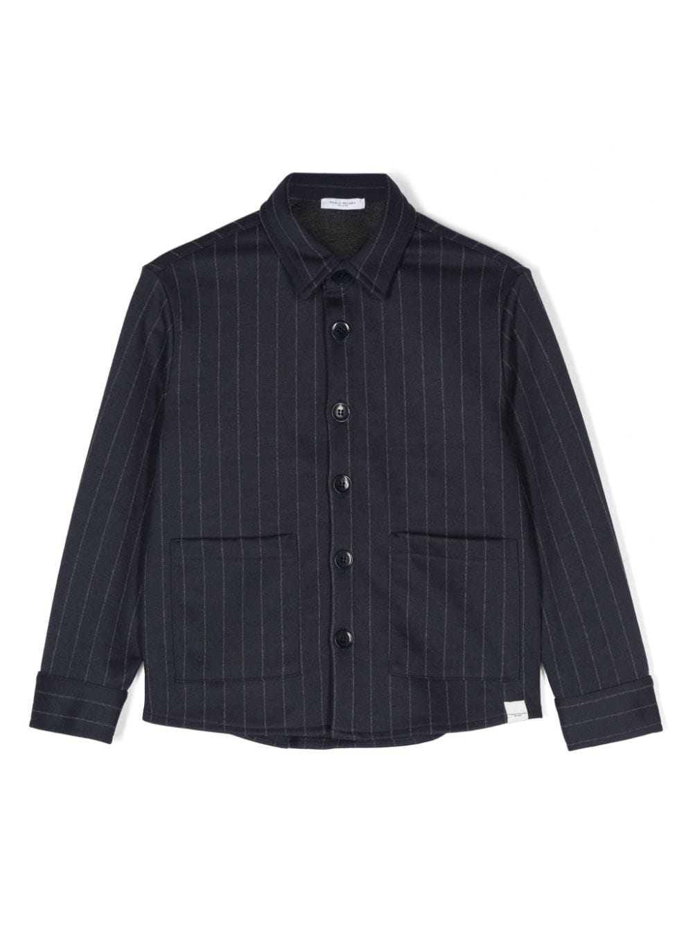 Camicia a righe per bambino Paolo Pecora Kids blu con colletto classico - Rubino Kids