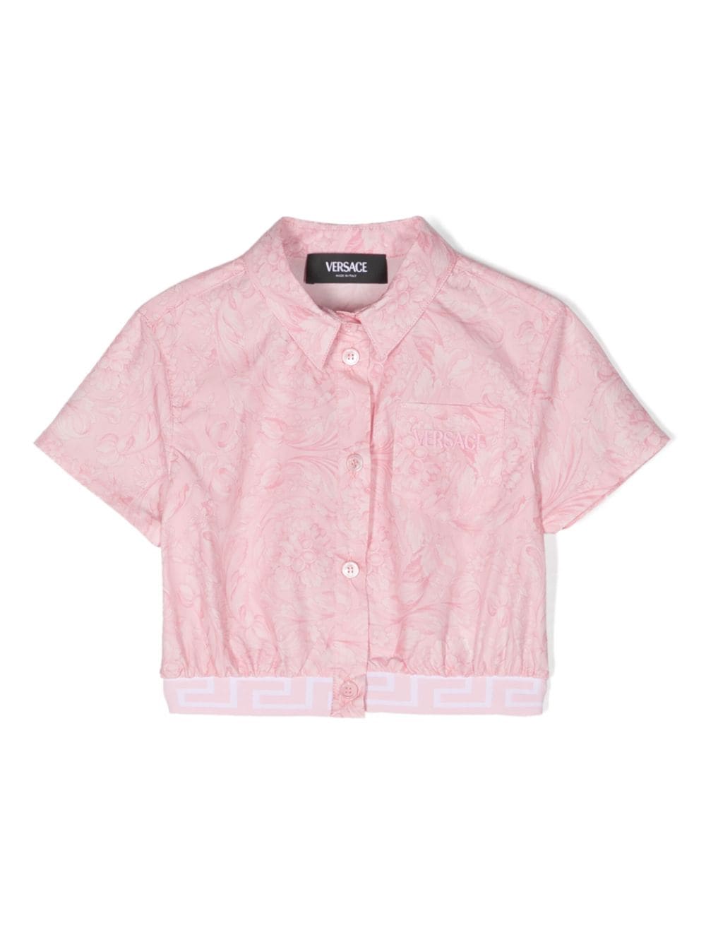 Camicia Barocco crop - Rubino Kids