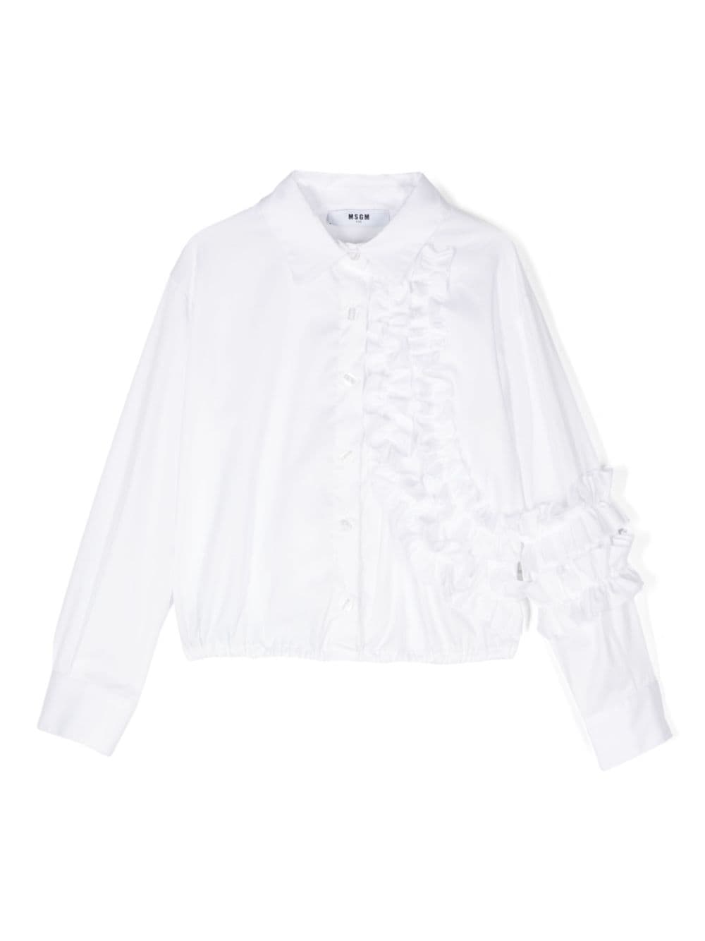 Camicia bianca per bambina in popeline MSGM Kids - Rubino Kids