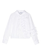 Camicia bianca per bambina in popeline MSGM Kids - Rubino Kids