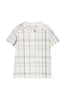 Camicia Cesari per neonato Bonpoint bianco con motivo a quadri - Rubino Kids