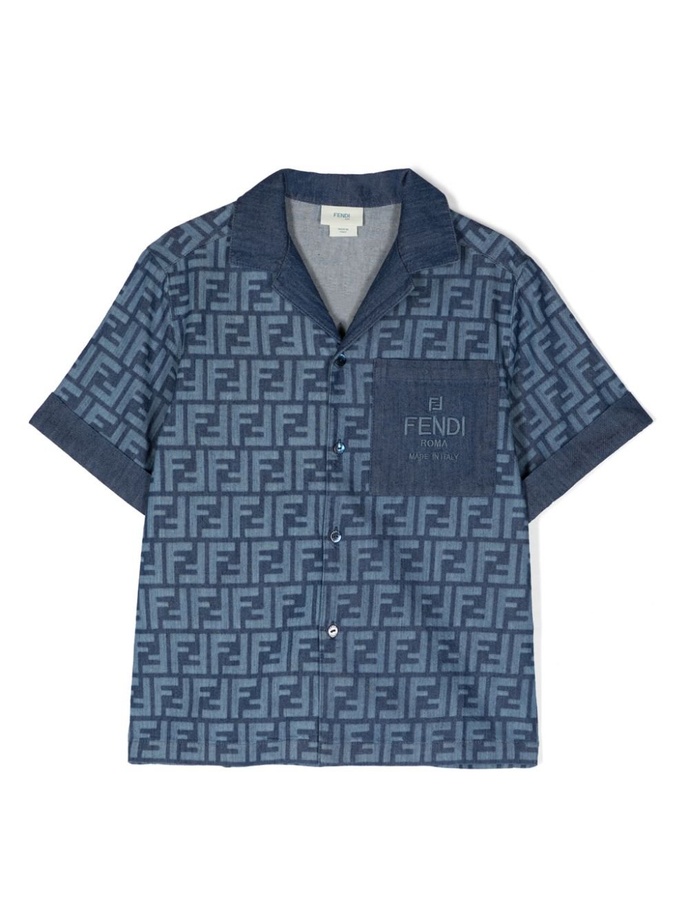 Camicia con logo FF all - over - Rubino Kids