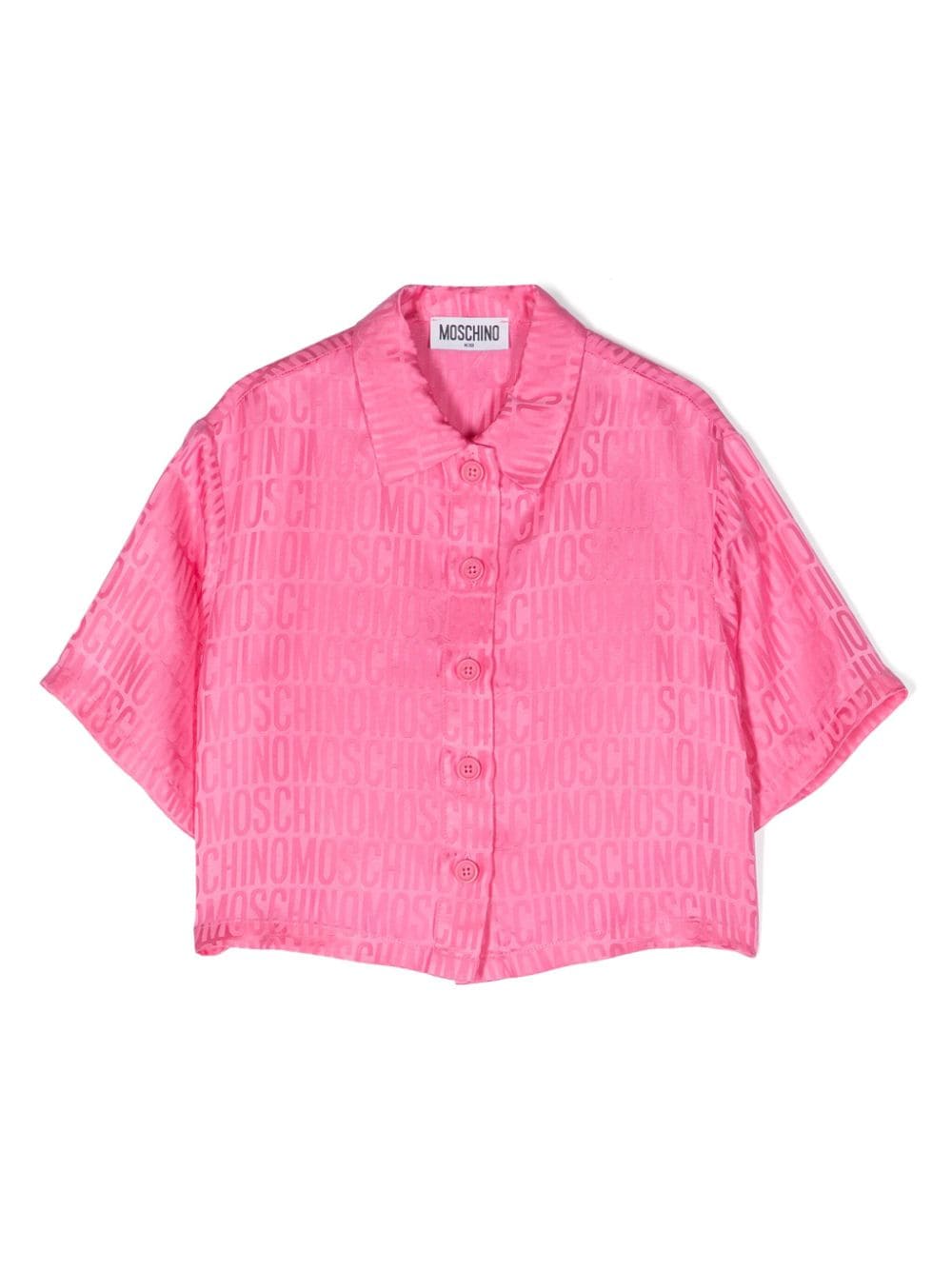 Camicia con monogramma jacquard - Rubino Kids