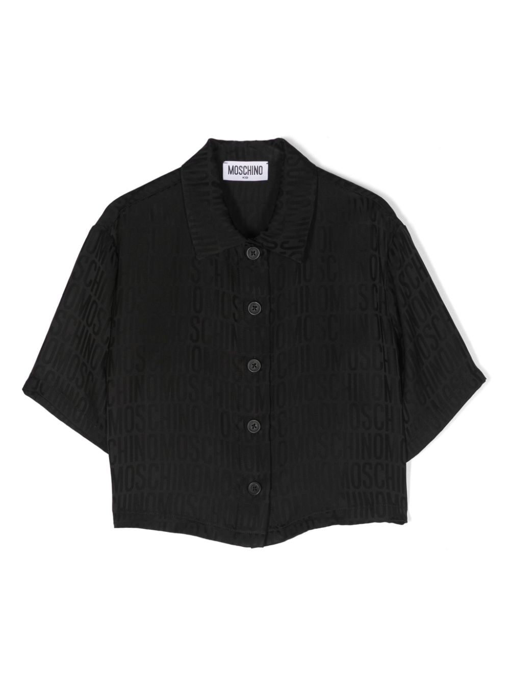 Camicia con monogramma jacquard - Rubino Kids