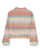 Camicia con motivo chevron per bambina Missoni Kids multicolor con collo alla francese - Rubino Kids