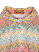 Camicia con motivo chevron per bambina Missoni Kids multicolor con collo alla francese - Rubino Kids