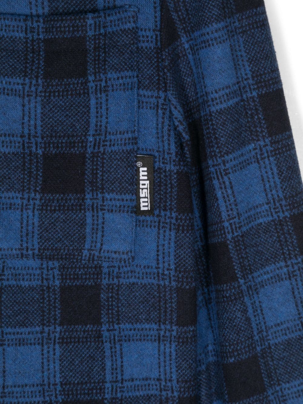 Camicia con motivo tartan per bambino MSGM Kids blu con colletto alla francese - Rubino Kids