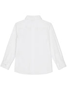 Camicia con placca logo per bambino Dolce & Gabbana Kids bianco con colletto classico - Rubino Kids