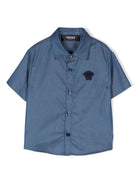 Camicia con ricamo Medusa - Rubino Kids