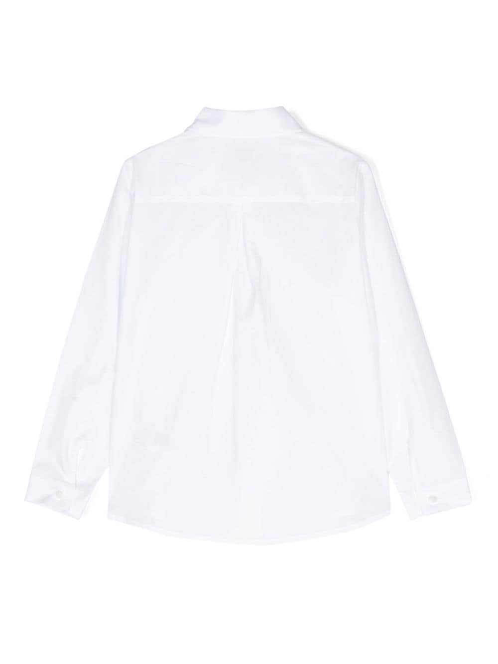 Camicia con ricamo per bambina Il Gufo bianco con colletto classico - Rubino Kids