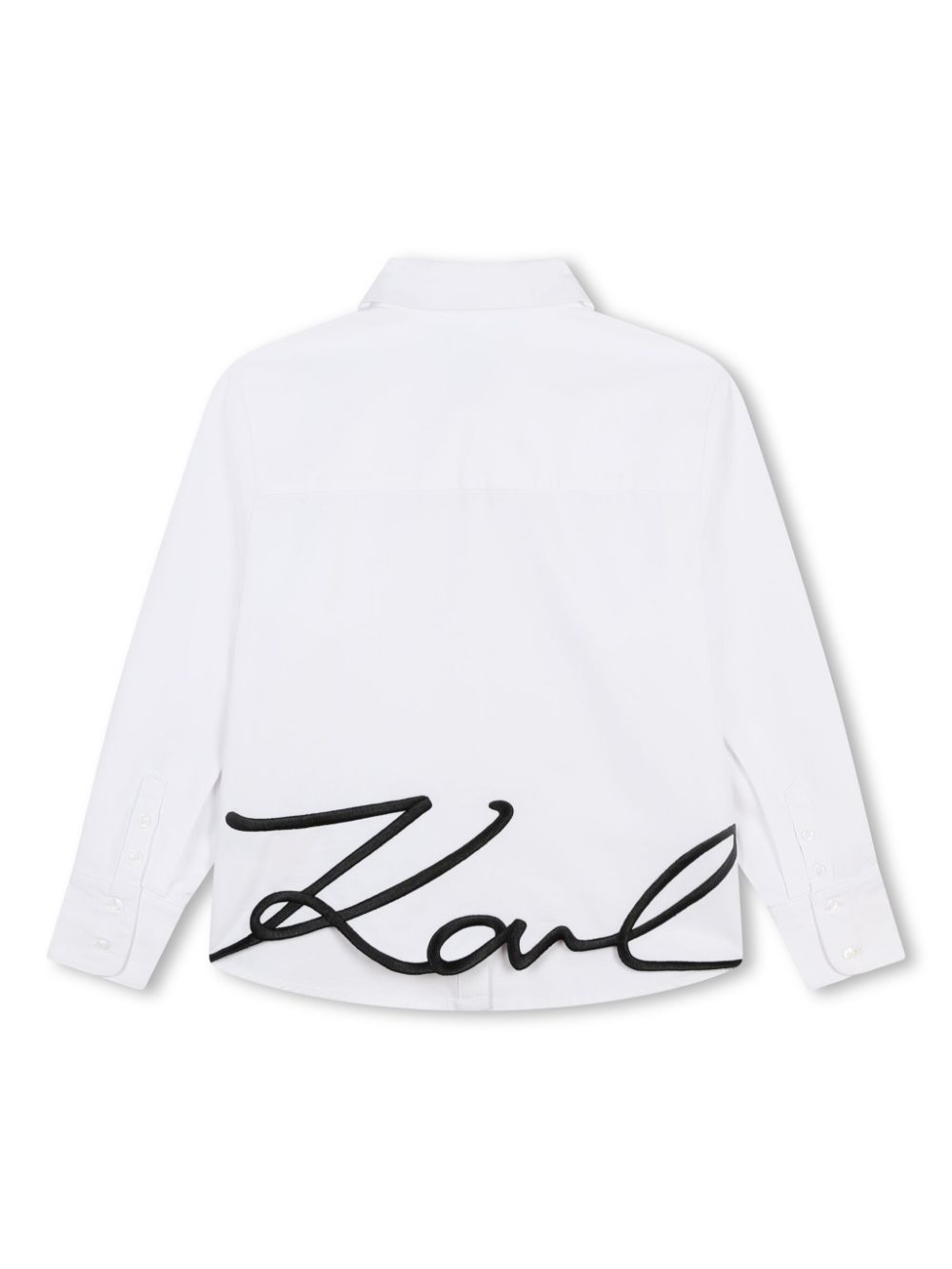 Camicia con ricamo per bambina Karl Lagerfeld Kids bianca con logo sul retro - Rubino Kids