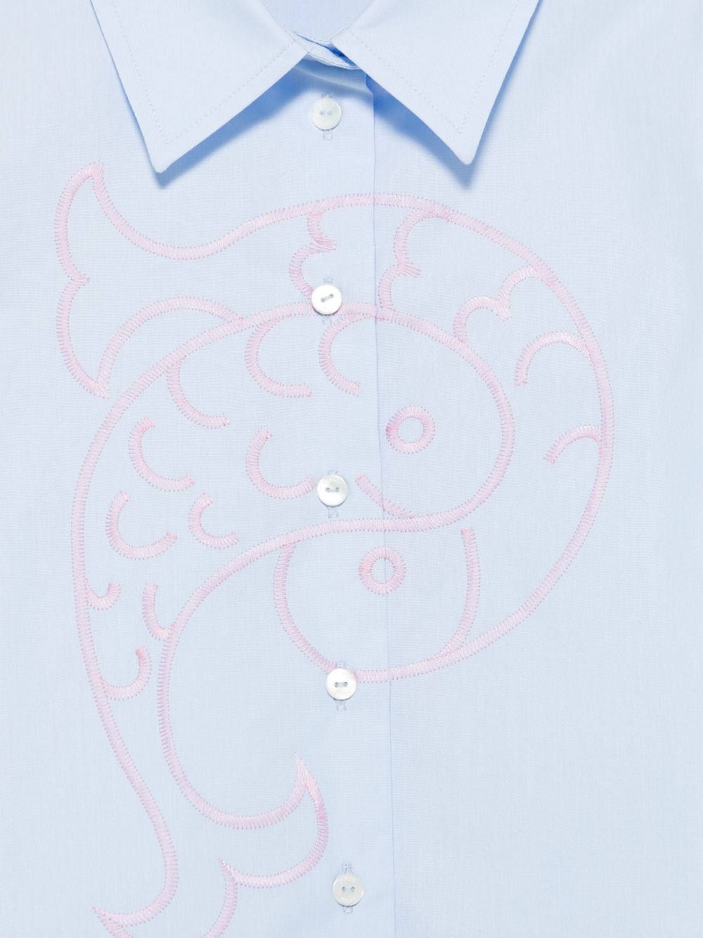 Camicia con ricamo per bambina PUCCI Junior azzurro con orlo dritto - Rubino Kids