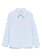 Camicia con ricamo per bambina PUCCI Junior azzurro con orlo dritto - Rubino Kids