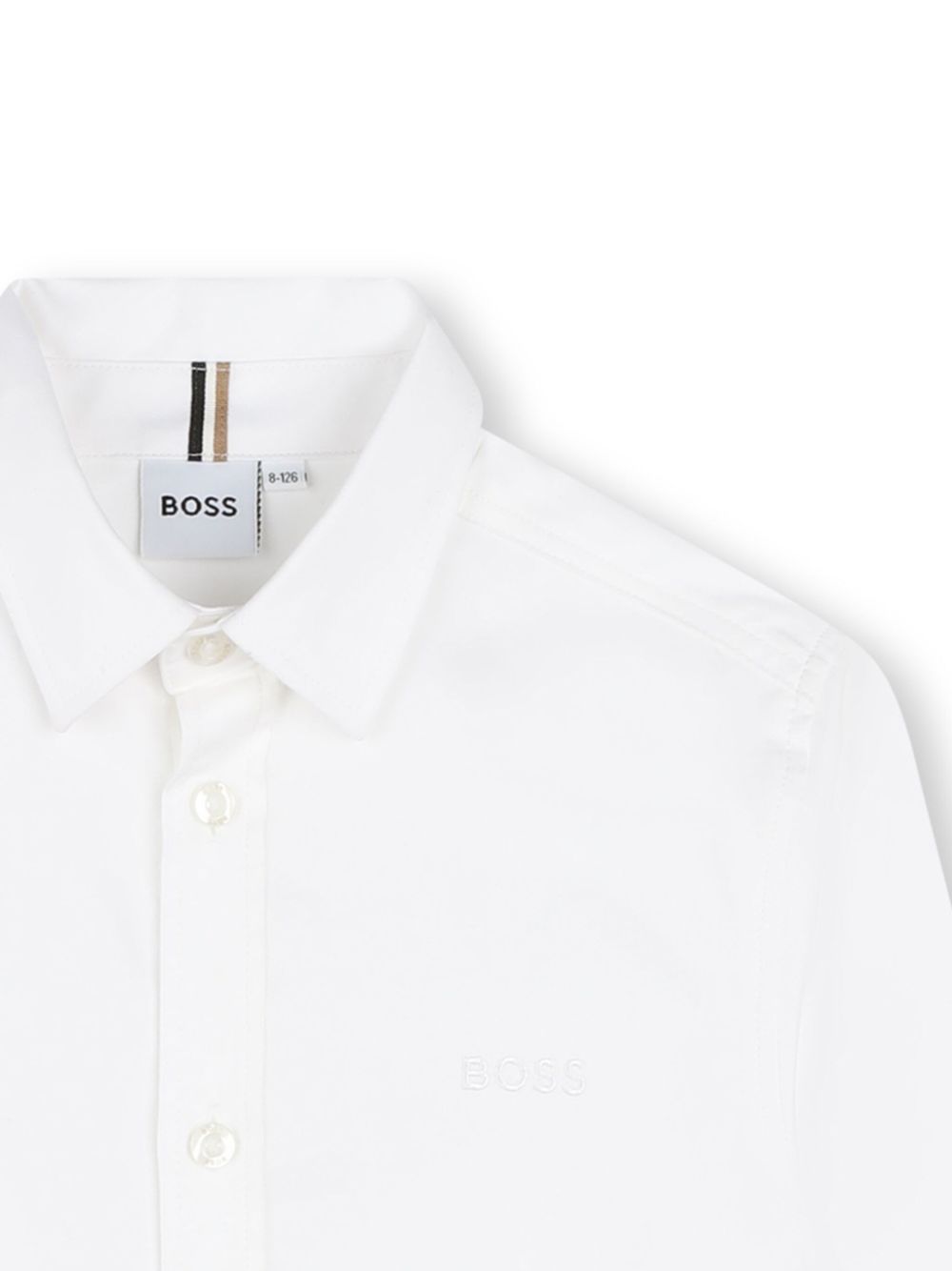 Camicia con ricamo per bambino BOSS Kidswear bianco con colletto classico - Rubino Kids