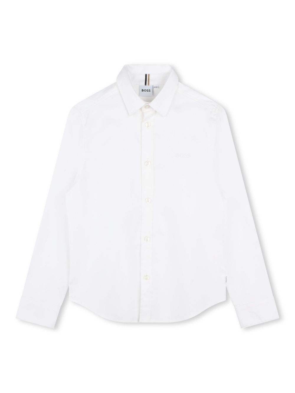 Camicia con ricamo per bambino BOSS Kidswear bianco con colletto classico - Rubino Kids