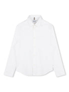 Camicia con ricamo per bambino BOSS Kidswear bianco con colletto classico - Rubino Kids