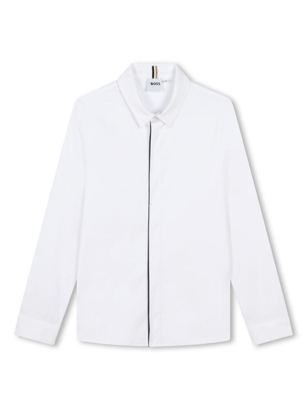 Camicia con ricamo per bambino BOSS Kidswear bianco con colletto classico - Rubino Kids