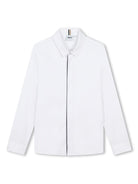 Camicia con ricamo per bambino BOSS Kidswear bianco con colletto classico - Rubino Kids