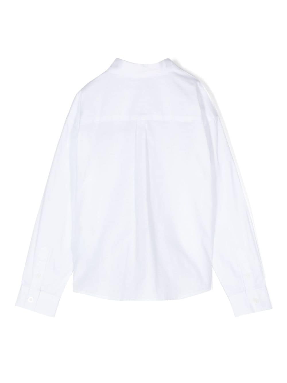 Camicia con ricamo per bambino Emporio Armani Kids bianco con logo sul petto - Rubino Kids