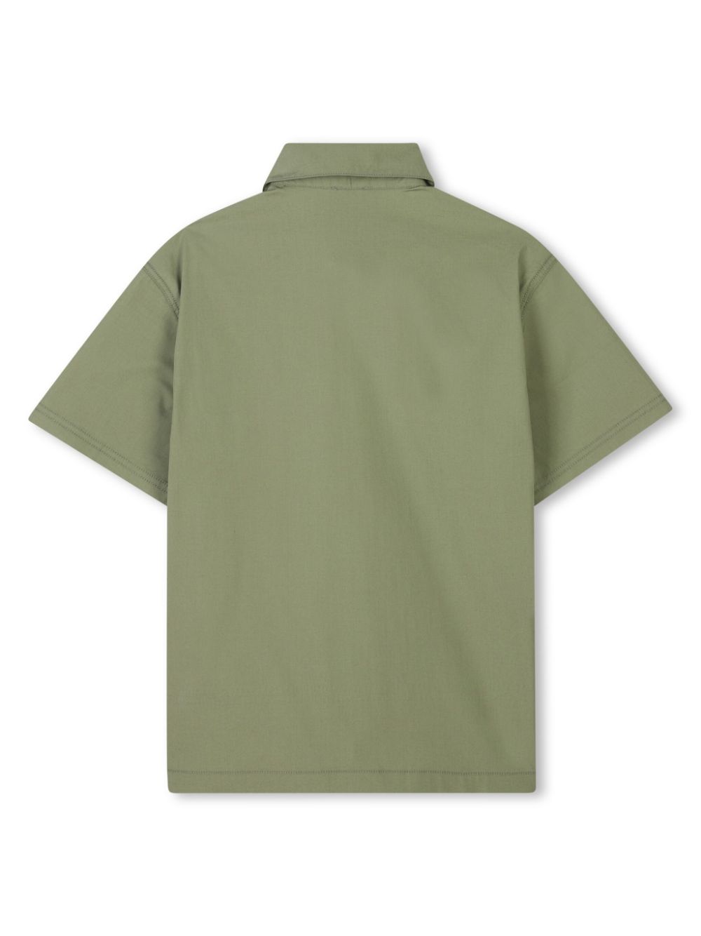 Camicia con ricamo per bambino Givenchy Kids verde con abbottonatura frontale nascosta - Rubino Kids