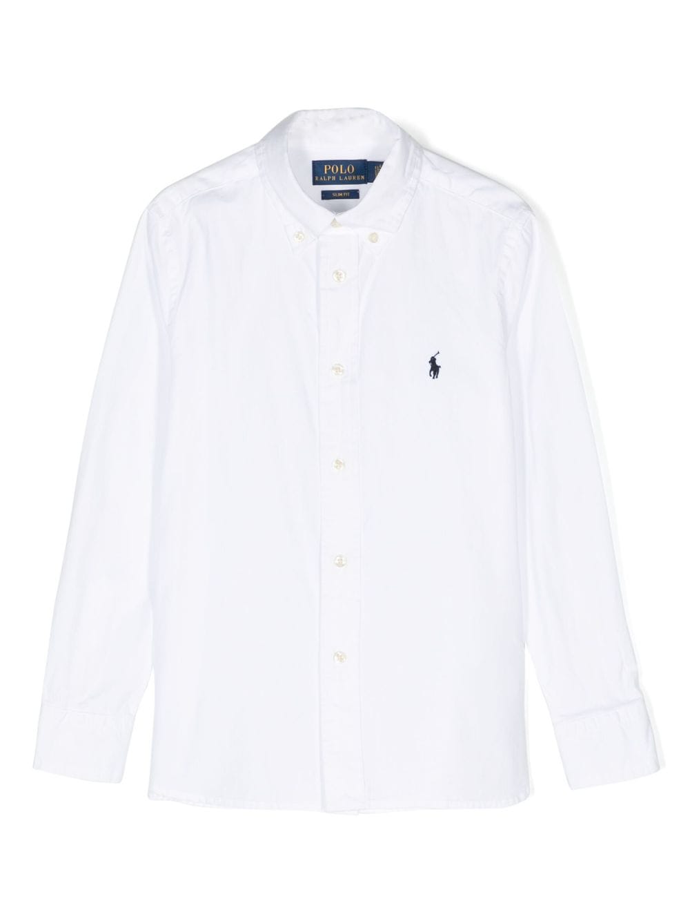 Camicia con ricamo per bambino Ralph Lauren Kids bianca con colletto classico - Rubino Kids