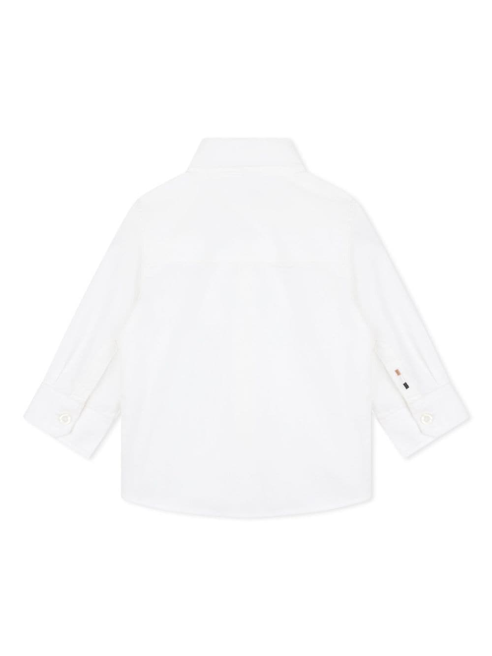 Camicia con ricamo per neonato BOSS Kidswear bianco con logo sul petto - Rubino Kids